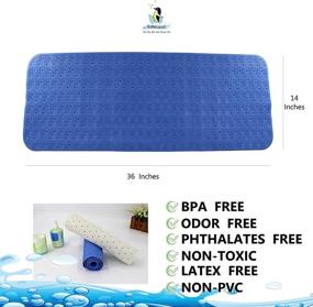 img 1 attached to Safeland XL Non-Slip Bath Mat: 36x14 Inch, TPR Material, Eco-Friendly, Machine Washable, Extra-Soft