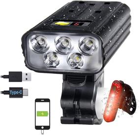 img 4 attached to 🚴 VASTFIRE Best Bike Lights: 8000 High Lumen MTB Headlight for Night Riding, 5 Modes, USB Type-C Charging