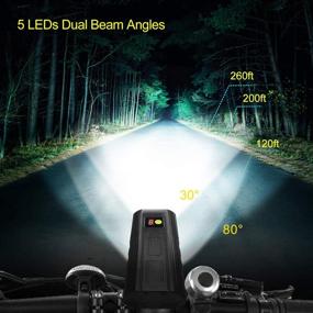 img 2 attached to 🚴 VASTFIRE Best Bike Lights: 8000 High Lumen MTB Headlight for Night Riding, 5 Modes, USB Type-C Charging