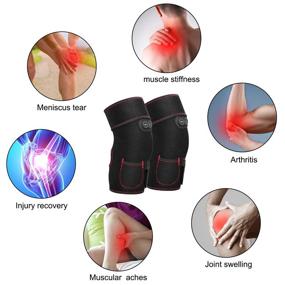 img 2 attached to Heated Knee Brace Wrap with 3 Adjustable Heat and Vibration, Ideal for Arthritis Knee Pain Relief – Massaging Knee Pad with AC Adapter