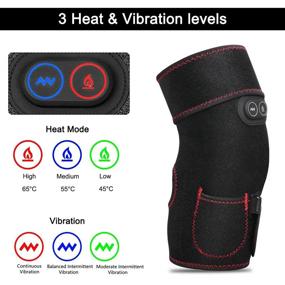 img 3 attached to Heated Knee Brace Wrap with 3 Adjustable Heat and Vibration, Ideal for Arthritis Knee Pain Relief – Massaging Knee Pad with AC Adapter