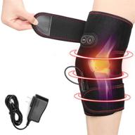 heated knee brace wrap with 3 adjustable heat and vibration, ideal for arthritis knee pain relief – massaging knee pad with ac adapter логотип