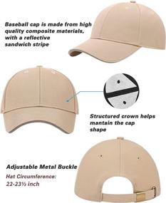 img 3 attached to High Visibility Reflective Brim Baseball Hats: Adjustable Blank Ball Cap for Men and Women - Ideal for Golfing