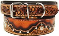 challenger padded leather tooled studded logo