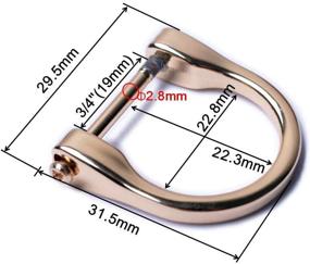 img 1 attached to Bobeey 4pcs 3/4'' D-Rings - Horseshoe-Shaped D Ring, U-Shaped D Rings, Screw-in Shackle Horseshoe Shape D Ring - DIY Leather Craft Purse Keychain Accessories BBC6 (3/4'', Light Gold)