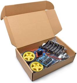 img 1 attached to 🚗 VKmaker Smart Robot Car Chassis Kit with Speed Encoder, Ultrasonic Module, and Battery Box - New Avoidance Tracking Motor System 2WD. Includes Tutorial CD.