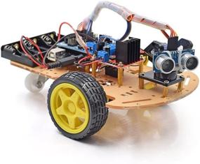 img 3 attached to 🚗 VKmaker Smart Robot Car Chassis Kit with Speed Encoder, Ultrasonic Module, and Battery Box - New Avoidance Tracking Motor System 2WD. Includes Tutorial CD.