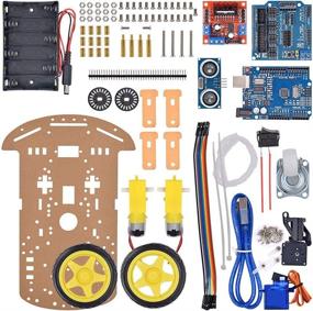 img 2 attached to 🚗 VKmaker Smart Robot Car Chassis Kit with Speed Encoder, Ultrasonic Module, and Battery Box - New Avoidance Tracking Motor System 2WD. Includes Tutorial CD.