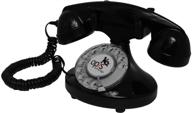 📞 opis funkyfon cable: vintage rotary dial telephone with modern electronic bell - sinuous 1920s style (black) logo