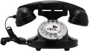 img 3 attached to 📞 OPIS FunkyFon Cable: Vintage Rotary Dial Telephone with Modern Electronic Bell - Sinuous 1920s Style (Black)