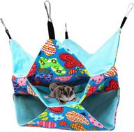 🐹 mcfeddy small animal hammock - pet cage accessories, hamster swing bed, siesta bag, 3-layer sugar glider hammock, rats ferret squirrel guinea pig hiding place, warm cozy bed (d-heart pattern) логотип