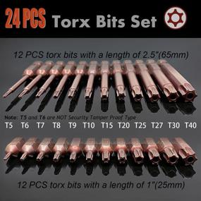 img 1 attached to 🔧 PTSLKHN Torx Bits Set - 24PCS Security Torx Bit Set, High Hardness S2 Alloy Steel, Magnetic, Anti-rust