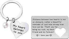 img 4 attached to 💑 FUSTMW Engraved Wallet Inserts Card: The Perfect Long Distance Couples Gift with Metal Wallet Insert and Necklace Couple Matching Set - an Ideal Deployment Gift for Him and Her