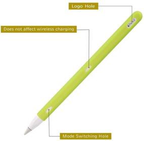 img 2 attached to 🍏 Silicone Case Sleeve Holder Grip for Apple Pencil 2nd Generation, Protective Accessories with Nib Cover (2-Pack), Shockproof, Anti-Scratch - Green Variant