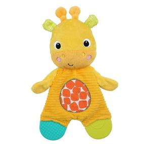 img 4 attached to 🦒 Bright Starts Snuggle Teethe Plush Giraffe Toy for Teething Babies - Crinkle Fabric, Suitable for 0 Months and Up