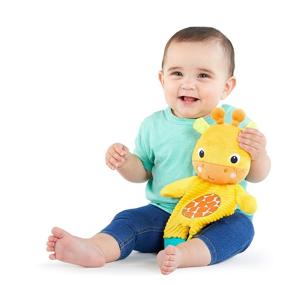 img 2 attached to 🦒 Bright Starts Snuggle Teethe Plush Giraffe Toy for Teething Babies - Crinkle Fabric, Suitable for 0 Months and Up