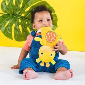 img 3 attached to 🦒 Bright Starts Snuggle Teethe Plush Giraffe Toy for Teething Babies - Crinkle Fabric, Suitable for 0 Months and Up