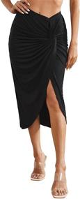 img 4 attached to Verdusa Womens Twist Ruched Asymmetrical Women's Clothing