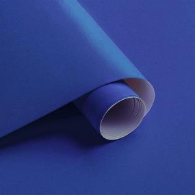 img 4 attached to 🔵 15.7-inch x 394-inch Blue Peel and Stick Wallpaper Contact Paper - Waterproof, Self-Adhesive, Easy to Clean Vinyl Film - Decorative Wallcovering, Furniture, Countertop, Cabinet