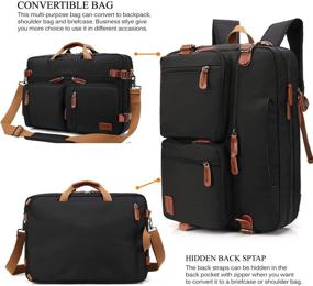 img 3 attached to 🎒 CoolBELL Convertible Backpack Messenger Bag: Versatile Laptop Case Handbag for Men/Women, 17.3 Inch, Black