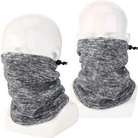 img 1 attached to Versatile Winter Neck Warmer Scarf: Windproof Dustproof Headgear for Skiing, Hiking, Cycling - 4-in-1 Fleece