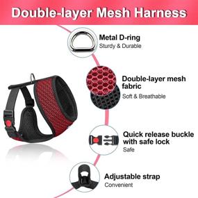 img 3 attached to HAAPAW Double-Layer Mesh No Pull Dog Harness - Soft, 🐾 Breathable, and Adjustable for Small and Medium Dogs of All Breeds