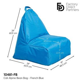 img 3 attached to 💺 Versatile Cali Alpine Sack Bean Bag Chair: Dirt-Resistant Coated Oxford Fabric, Flexible Seating for All Ages, Ideal Furniture for Bedrooms, Dorm Rooms, and Classrooms - French Blue