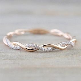 img 2 attached to 💍 Женские украшения - Модные свадебные украшения с плетеной отделкой, размер 6-10.