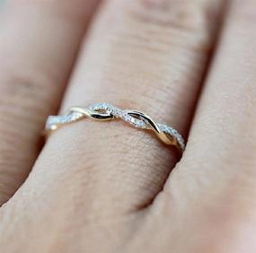 img 1 attached to 💍 Женские украшения - Модные свадебные украшения с плетеной отделкой, размер 6-10.