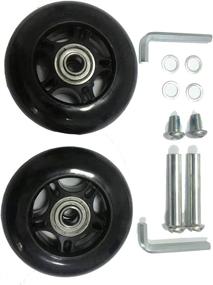 img 3 attached to 🛩️ GSHFIGHTING Black Luggage Suitcase Replacement 2 Wheels Sets - 48mm(1.89")/70mm(2.75")/75mm(2.95") Inline Skate Wheels with Bearings - ABEC 608zz