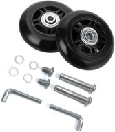 🛩️ gshfighting black luggage suitcase replacement 2 wheels sets - 48mm(1.89")/70mm(2.75")/75mm(2.95") inline skate wheels with bearings - abec 608zz logo