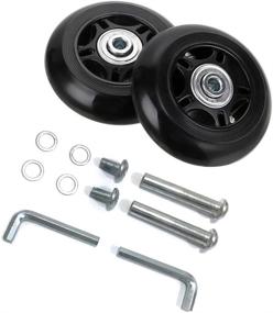 img 4 attached to 🛩️ GSHFIGHTING Black Luggage Suitcase Replacement 2 Wheels Sets - 48mm(1.89")/70mm(2.75")/75mm(2.95") Inline Skate Wheels with Bearings - ABEC 608zz