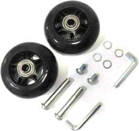 img 2 attached to 🛩️ GSHFIGHTING Black Luggage Suitcase Replacement 2 Wheels Sets - 48mm(1.89")/70mm(2.75")/75mm(2.95") Inline Skate Wheels with Bearings - ABEC 608zz