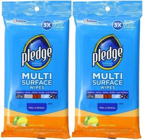 img 1 attached to 🍊 Pledge Multi Surface Wipes, Fresh Citrus, 2 Packs - 25 Count Each: Effective Cleaning Solution for All Surfaces