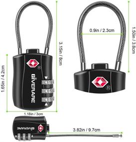 img 1 attached to 🔒 TSA Approved Luggage Locks - GIVERARE Combination Travel Cable Lock, Resettable 3-Digit Padlocks with Alloy Body, Keyless Travel Sentry Accepted Padlock for Gym Locker, Golf Bag Case, Backpack (Black)