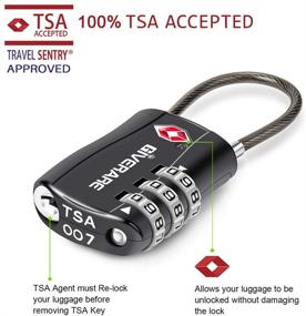 img 3 attached to 🔒 TSA Approved Luggage Locks - GIVERARE Combination Travel Cable Lock, Resettable 3-Digit Padlocks with Alloy Body, Keyless Travel Sentry Accepted Padlock for Gym Locker, Golf Bag Case, Backpack (Black)