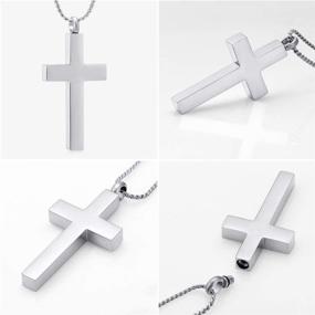 img 2 attached to 🔮 Imrsanl Crystal Cross Necklace – Premium Stainless Steel Cremation Jewelry for Pet and Human Ashes