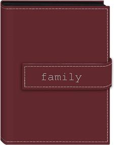 img 4 attached to 📸 Premium Pioneer Photo Album: 36-Pocket 5x7 Embroidered 'Family' Strap Sewn Leatherette Cover, Mini, Burgundy