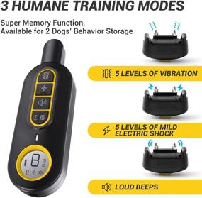 img 2 attached to 🐶 Advanced Dog Training Collar with Remote - Rechargeable, Waterproof, Beep, Vibration, Shock Modes- 1640 ft Range for Small to Large Dogs