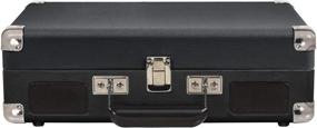 img 1 attached to Crosley Cruiser Deluxe CR8005D-BK Vintage Suitcase Turntable with 3-Speed & Bluetooth, Black