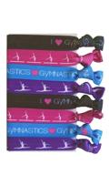 🤸 8 piece gymnastics hair elastic set - gymnastics accessories for women, girls, teachers, coaches, classes - usa made logo