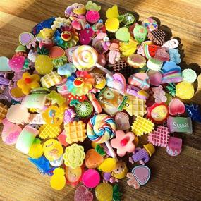 img 1 attached to 🍬 Resin Slime Charm Set: 50 Assorted Candies Flat Back Beads for DIY Craft Making, Decoration, and Scrapbooking - Perfect Slime Making Supplies