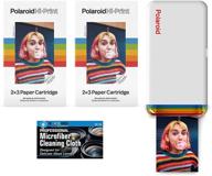 📷 polaroid hi-print: bluetooth pocket phone photo printer + 2 cartridges (40 sheets) & microfiber cloth logo