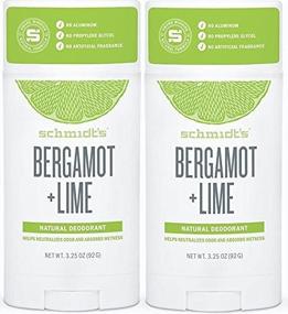 img 3 attached to 🌿 Schmidt's Deodorant Stick Bergamot + Lime 3.25 oz (Pack of 2) - Aluminum-Free, Vegan, Natural and Cruelty-Free