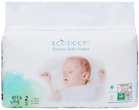 img 4 attached to ECO BOOM Bamboo Baby Diapers: Ultra-Safe Organic Disposable Diapers for Sensitive Skin - Size 2 (6-16lb), 100% Natural, Pure White - 36 Count