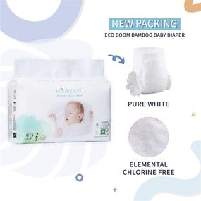 img 3 attached to ECO BOOM Bamboo Baby Diapers: Ultra-Safe Organic Disposable Diapers for Sensitive Skin - Size 2 (6-16lb), 100% Natural, Pure White - 36 Count