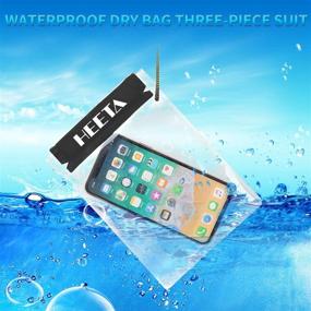 img 3 attached to 📷 HEETA 5-Pack Clear Waterproof Dry Bag for Camera Mobile Phone Maps - Water Tight Pouch Cases for Kayaking Boating Document Holder