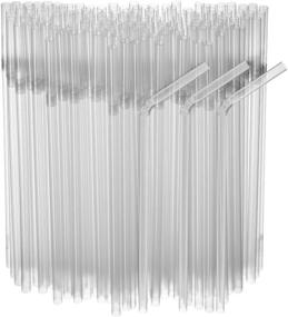 img 4 attached to Convenient 250-Pack of Clear Flexible Disposable Drinking Straws - 8'' Tall Straws for Refreshing Beverages