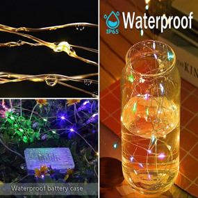 img 2 attached to 🌟 2 Pack LED String Lights: 33Ft Battery Powered Fairy Lights with 8 Modes Remote Control & Timer for Wedding, Christmas, Outdoor - Waterproof Copper Wire Twinkle Lights (100 LEDs)