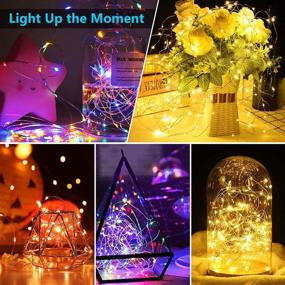 img 3 attached to 🌟 2 Pack LED String Lights: 33Ft Battery Powered Fairy Lights with 8 Modes Remote Control & Timer for Wedding, Christmas, Outdoor - Waterproof Copper Wire Twinkle Lights (100 LEDs)